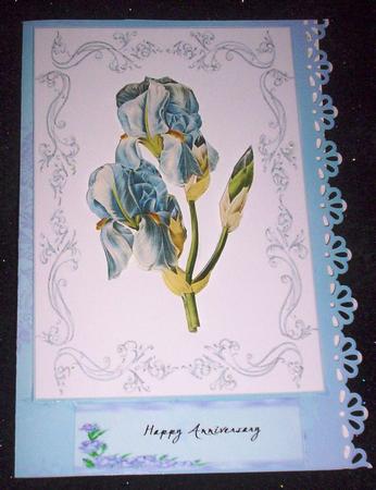 Beautiful Iris A4 Topper/card by Sharon Wilson