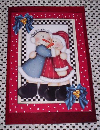 Snow Friends with Bows A4 by Sharon Wilson