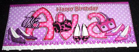 Large Dl Birthday Ava Shoes & Handbags 3D Decoupage by Sharon Wilson