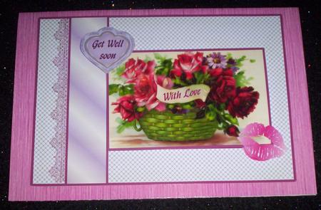 Floral Basket Get Well A4 by Sharon Wilson