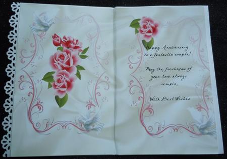 Roses and Doves A5 Insert by Sharon Wilson
