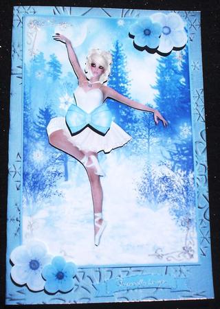 Beautiful Winter Ballerina A5 Quick Card by Sharon Wilson