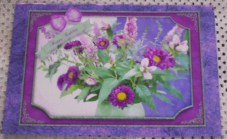Pretty Purple Floral Display Watercolour Quick Card by Sharon Wilson