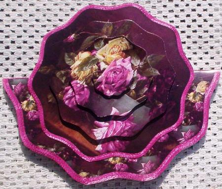 Vintage Painted Roses Shaped Over the Edge Mini Kit by Sharon Wilson