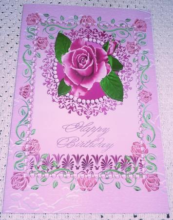 Painted Pink Rose in Pearl Ornate Frame by Sharon Wilson