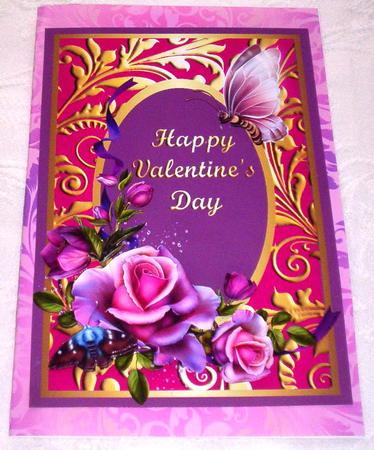 Valentines Romantic Roses Card Front by Sharon Wilson