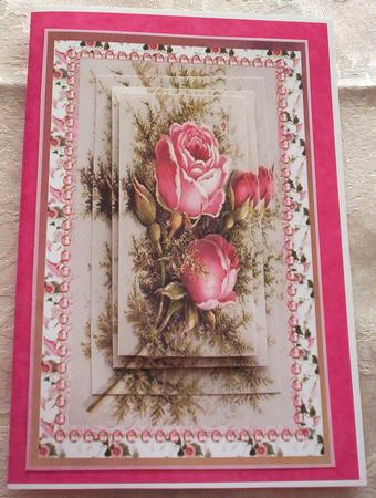 Pink Winter Roses with Brambles Pyramids by Sharon Wilson