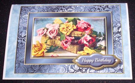Basket of Roses Quick Card by Sharon Wilson