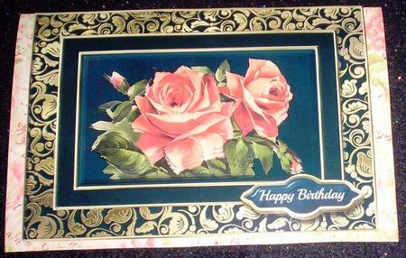 Pink Roses Fancy Quick Card by Sharon Wilson