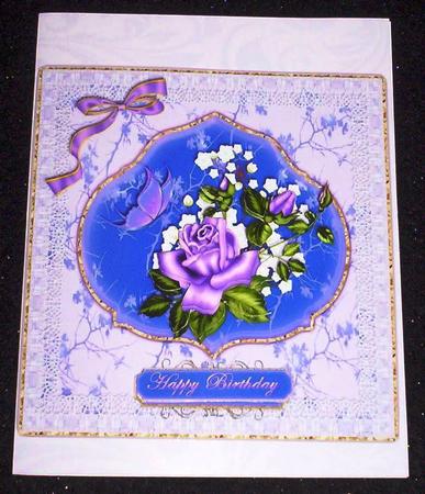 Lilac Rose with Lace Frame Large Card Front by Sharon Wilson