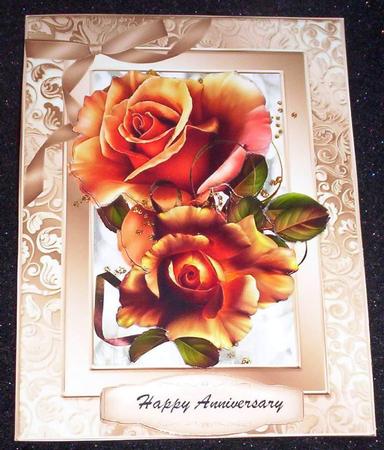Beautiful October Roses on Gold  by Sharon Wilson
