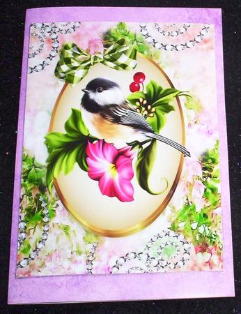 Little Bird on a Branch with Flowers A4 by Sharon Wilson