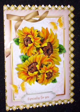 Lovely Sunflowers and Butterflys  by Sharon Wilson