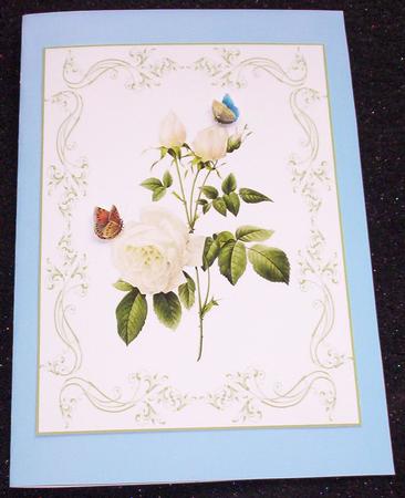 Beautiful White Roses A4 Topper/card by Sharon Wilson