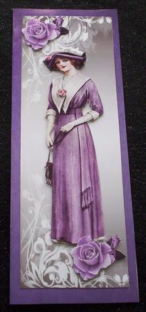 Pretty Vintage Lady with Lilac Roses Tall Dl by Sharon Wilson