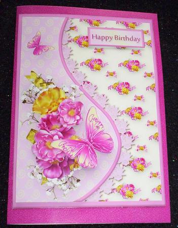 Pink and Yellow Blooms Teardrop Side Panel Card by Sharon Wilson