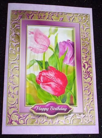 Bright Tulips Fancy Quick Card by Sharon Wilson