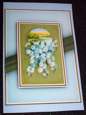 Blue Flowers Quick Card by Sharon Wilson