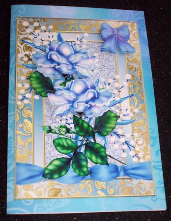 Gold Gilt Frame Bleu Roses by Sharon Wilson