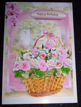 Basket of Beautiful Pink Roses by Sharon Wilson