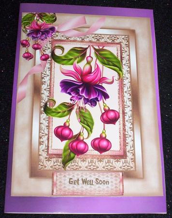 Beautiful Fushia on a Tapestry Frame  by Sharon Wilson