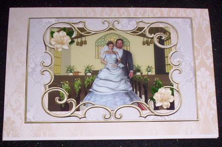 Our Special Day Wedding Couple in the Church with Flowers A4 by Sharon Wilson