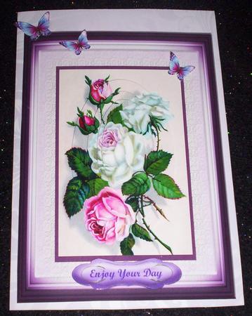 Beautiful Pyramide Roses in a Shadow Frame by Sharon Wilson