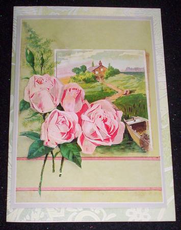 Countryside Scene with Pink Roses A4 Mini Kit by Sharon Wilson