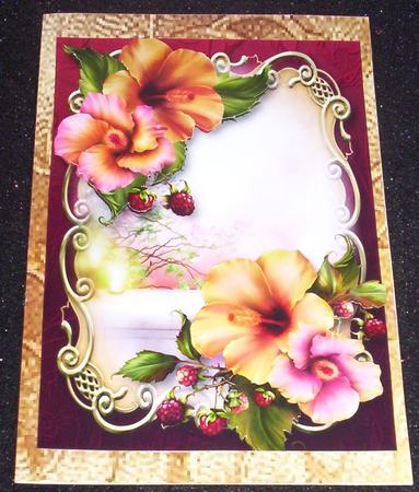 Pretty Hibiscus Flowers Golden Scene by Sharon Wilson