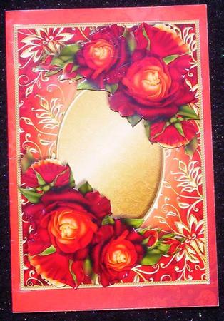 Gorgeous Orange-red Roses & Gilded Frame by Sharon Wilson