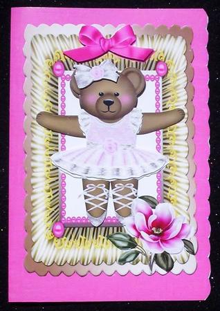 Cute Teddy Ballerina with Magnolias by Sharon Wilson