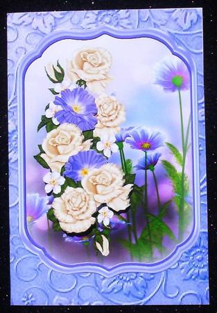 Cream and Lilac Posy Shaped Topper by Sharon Wilson