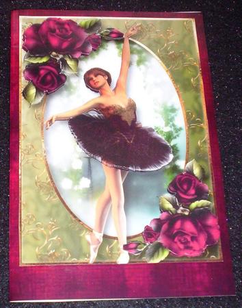 Beautiful Ballet Dancer with Purple Roses by Sharon Wilson