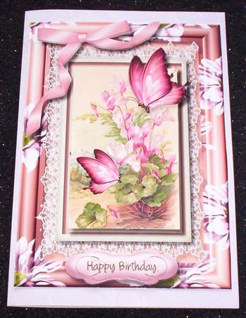 Lovely Flower and Lace with Butterflys by Sharon Wilson