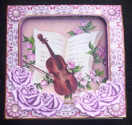 Lilac Violin 7inch Vintage Tent Card Mini Kit by Sharon Wilson