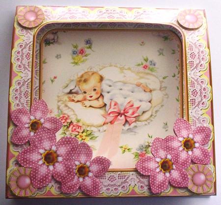 Baby Girl Pink 7inch Vintage Tent Card Mini Kit by Sharon Wilson