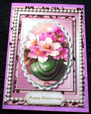 Lovely Vase of Brier Roses , ( Pyramid ) by Sharon Wilson