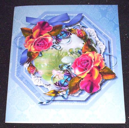 Lovely 8x8 Octagonal Mini Kit Floral Roses  by Sharon Wilson