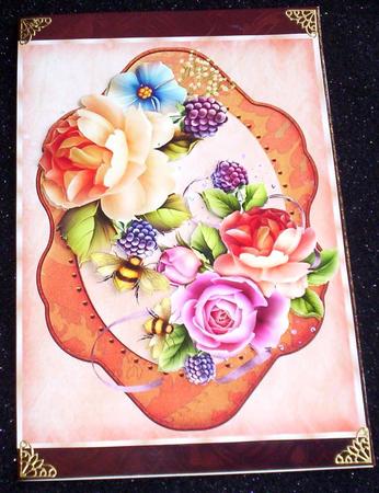 Beautiful Roses with Fruit and Bees  by Sharon Wilson