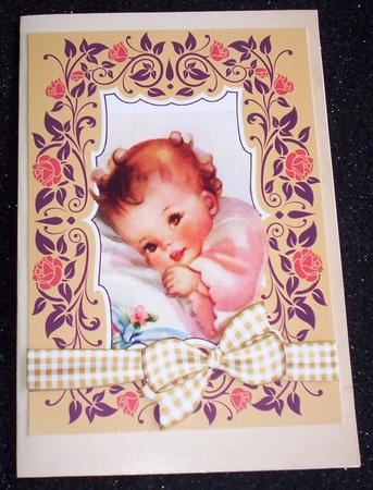 Baby in Beautiful Floral Frame A4 by Sharon Wilson