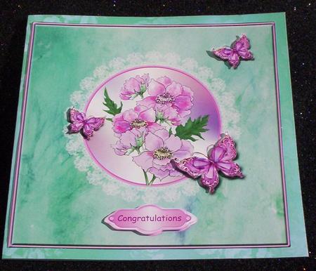 8x8 Silk, Lace and Anemones Decoupage Sheet by Sharon Wilson
