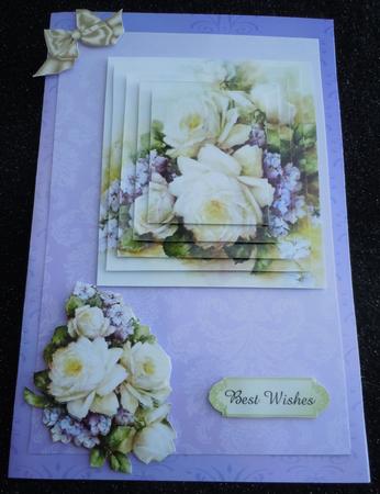 Cream Roses, & Lilac Flowers Pyramids by Sharon Wilson