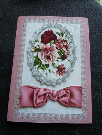 Garden Roses of Shades of Red & Pink in Ornate Frame A4 by Sharon Wilson