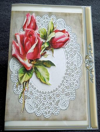 Rose Corner Doilie Card by Sharon Wilson