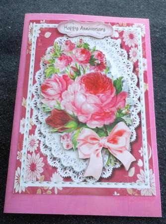 Beautiful Roses on Double Lace by Sharon Wilson