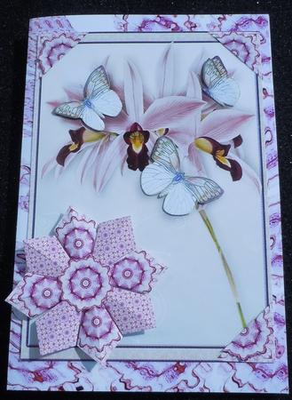 Lacy Pink Squares - Teabag Tiles Set 4 by Sharon Wilson