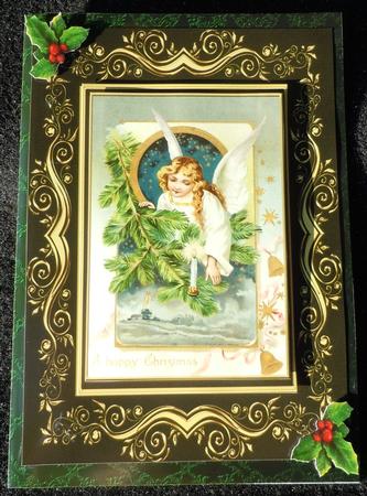 Beautifully Framed Vintage Christmas Fir Angel by Sharon Wilson