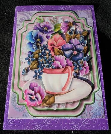 Lovely Pansys on a Bracket Mat. by Sharon Wilson