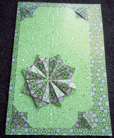 Green Tea Bag Swirly Tiles by Sharon Wilson