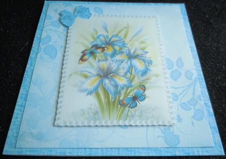 Wedding Iris & Butterflies 8x8 Quick Card by Sharon Wilson